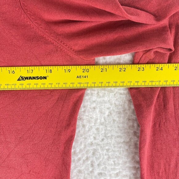 Ann Taylor LOFT Orange Long Sleeve Scoop Neck Shirt Womens Stretch Size Large - Picture 8 of 15